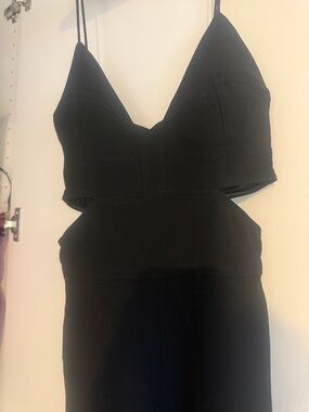 ALC Black Spaghetti-Strap Cutout Jumpsuit
